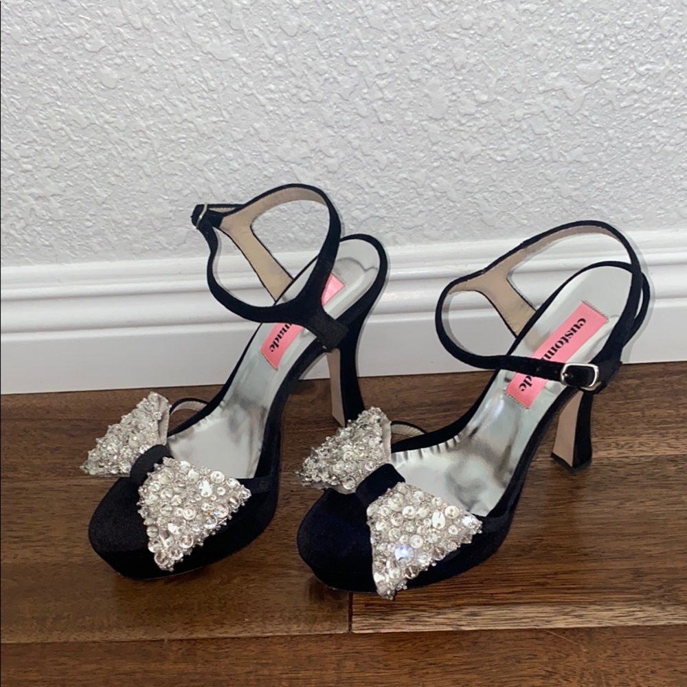 ANTHROPOLOGIE CUSTOMMADE ARLA CRYSTAL PLATFORM HEELS